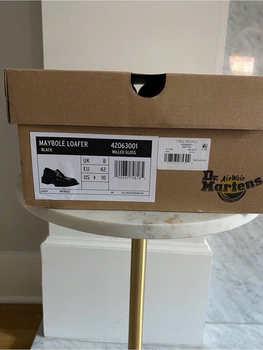 Dr. Martens Maybole Women's Black Leather Square-Toe Slip-On Loafers - Picture 5 of 8